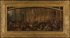 Lamartine visszatolja a vörös zászlót a Hôtel de Ville-ben, február 25.