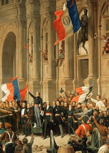 Az 1848-as forradalom: Alphonse de Lamartine költő elutasítja a szélsőbaloldal vörös zászlaját ...