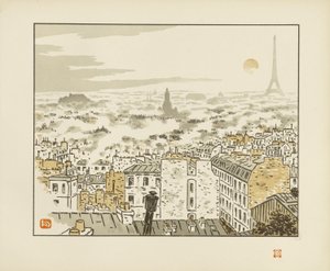 Az Abbesses utcából [Az Eiffel-torony harminchat látképe] alkotó: Henri Rivière
