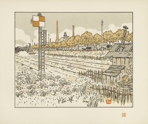 A Javel rakpartról (váltóőr bódéja) [Az Eiffel-torony harminchat látképe] alkotó: Henri Rivière