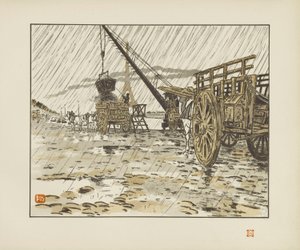 A Passy-rakpartról, esőben [Az Eiffel-torony harminchat látképe] alkotó: Henri Rivière