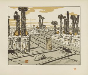 A tetőkön [Az Eiffel-torony harminchat látképe] alkotó: Henri Rivière