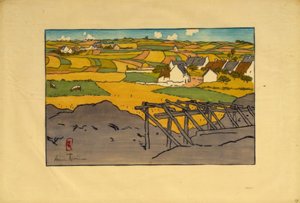 La Chapelle faluja a Tertres (Saint-Briac) felől nézve alkotó: Henri Rivière