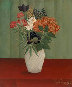 Virágcsokor kínai őszirózsával és Tokióval alkotó: Henri Rousseau