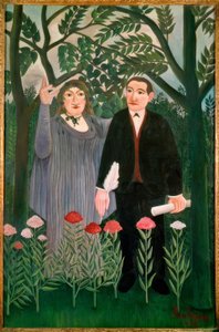 A múzsa inspirálja a költőt alkotó: Henri Rousseau