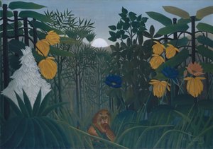 Az oroszlán vacsorája, kb. 1907. alkotó: Henri Rousseau