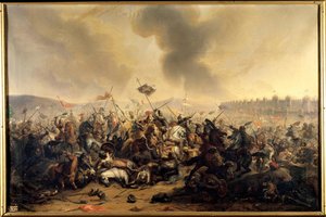 Kilij-Arslan szultán által 1097-ben Nicaea városát ostromló keresztesek ellen vívott csata. alkotó: Henri Serrur