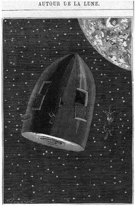 A Hold felé tartva, illusztráció Jules Verne (1828-1905) 