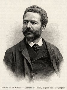 Jules Claine (1856-1939), felfedező és diplomata, a történet szerzője portréja. Thiriat metszet az „Egy év Malajziában” című történet illusztrálására, Jules Claine (1856-1939)