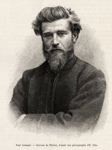 Paul Crampel (1864-1891), Közép-Afrika francia felfedezőjének portréja. Henri Thiriat metszete a „Crampel misszió” című történet illusztrálására, Albert Nebout (1862-1939), 1890-ben, a Le tour du Monde 1892-ben, rendezte Edouard Charton (1807-1891), H
