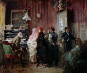 Születés, a 19. kerület városháza, 1881 körül alkotó: Henri Gervex
