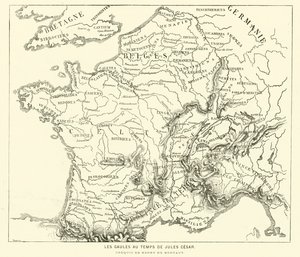 A gallok földjei Julius Caesar idejében (metszet)