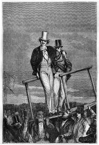 Illusztráció Jules Verne „A Földtől a Holdig” című könyvéhez, Hetzel kiadás - Les voyages extraordinaire alkotó: Henri de Montaut