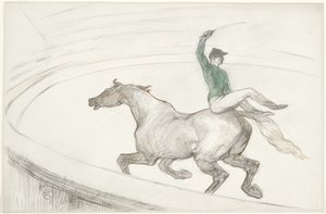 A cirkuszban: Jockey (Au cirque: Jockey) alkotó: Henri de Toulouse Lautrec
