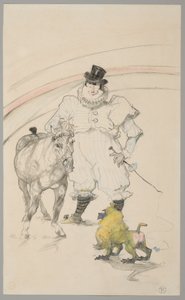 A cirkuszban: idomított póni és pávián alkotó: Henri de Toulouse-Lautrec