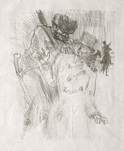 A Sinai lábánál: Schlomé Fuss letartóztatása alkotó: Henri de Toulouse-Lautrec