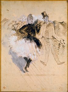 Goulue és Valentin le Desosse a Moulin de la Galette-ben alkotó: Henri de Toulouse Lautrec