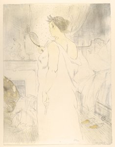 Tükörbe néző nő, az „Elles” sorozatból alkotó: Henri de Toulouse-Lautrec