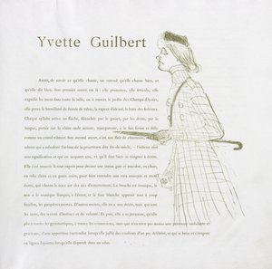Yvette Guilbert-Francia sorozat: 1. sz alkotó: Henri de Toulouse-Lautrec