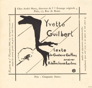 Reklám az albumhoz Yvette Guilbert alkotó: Henri de Toulouse-Lautrec