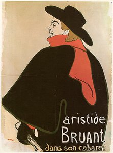 Aristide Bruant a kabaréjában, plakát, 1893.