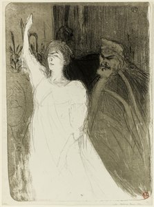 Bartet és Mounet-Sully, az Antigonéban alkotó: Henri de Toulouse Lautrec