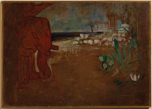 Indiai dekoráció a "Terracotta Cart" számára, díszletmodell a Théâtre de l