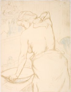 Nő, aki mossa magát, a WC-t alkotó: Henri de Toulouse-Lautrec