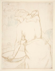 Femme qui se lave, la toilette (Woman at her Toilette, Washing Self), az Elles sorozatból alkotó: Henri de Toulouse-Lautrec