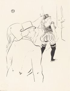A Folies-Bergere szárnyában: Mrs. Lona Barrison menedzserével és férjével, 1895. alkotó: Henri de Toulouse Lautrec