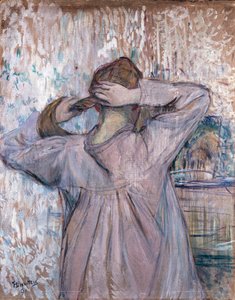 A vécé Aki fésüli a haját, 1891 alkotó: Henri de Toulouse Lautrec