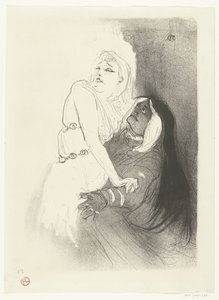Sarah Bernhardt színésznő portréja a toneelstuk Phèdre-ben (Phaedra) A reneszánsz idején. Sarah Bernhardt a Phaedrában alkotó: Henri de Toulouse Lautrec