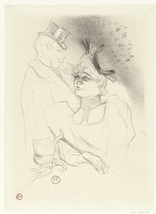 Portré Marcelle Lender énekesnőről és Louis Bouchenez komikusról vagy a báróról előadás közben Mademoiselle Lender és Baron alkotó: Henri de Toulouse-Lautrec