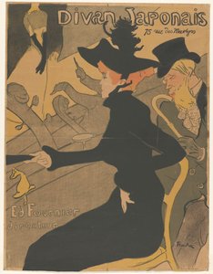Nő és férfi a közönségben egy énekelőadáson Divan Japonais (cím a tárgyon) alkotó: Henri de Toulouse Lautrec