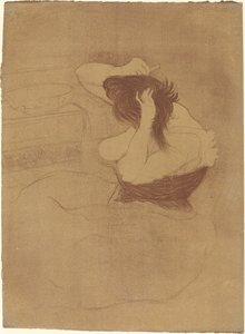 Haját fésülködő nő alkotó: Henri de Toulouse Lautrec