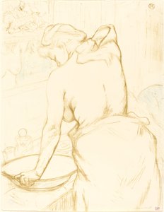 Magát mosó nő (Femme qui se lave) alkotó: Henri de Toulouse Lautrec