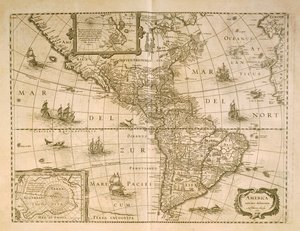 Amerika térképe, Henricus Hondius alkotó: Henricus Hondius