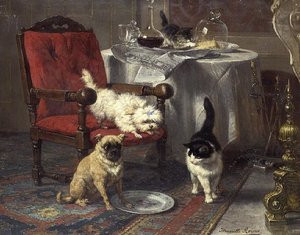 Egy kis sajt (olaj, vászon) alkotó: Henriëtte Ronner Knip