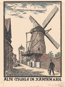 Szélmalom Xantenben alkotó: Henriëtte van Hove (signed by artist)
