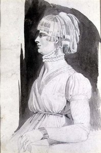 Tanulmány egy nőről (ceruza, toll és mosószer) alkotó: Johann Heinrich Füssli