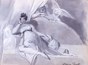 Titánia álma, 1809-13 körül (ceruza és mosás) alkotó: Johann Heinrich Füssli