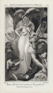 Illusztráció Shakespeare Szentivánéji álom című művéhez (metszet)