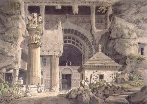 Ősi ásatások Carliban, XIV. tábla, vésette Daniel Havell (1785-1826) 1809 (metszet)