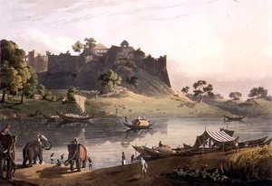 A Juanpore-i erőd romjai a Goomtee folyón, V. tábla, vésette Daniel Havell (1785-1826) 1809 (metszet)
