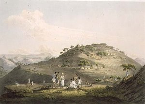 Dixan városa Abesszíniában, vésette Daniel Havell (1785-1826) 1809 (akvatinta)