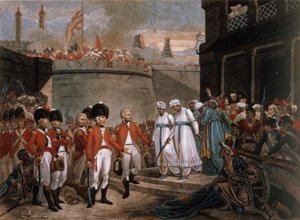 Tippoo Sahib (1749-99) két fiának átadása túszként a Nagy-Britannia elleni háború jóvátételeként