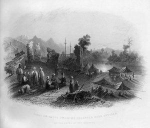A Hadgi Mekka zarándokai Antiókhia közelében, az Orontes partján, Törökországban táboroztak 1841-ben.