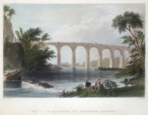 Viadukt a Baltimore & Washington Railroad-on, 1838 alkotó: Henry Adlard