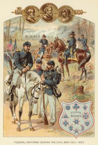 Szövetségi egyenruha a polgárháború alatt 1861-1865 (színes litó)