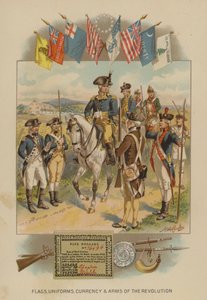 Az amerikai forradalom zászlói, egyenruhái, valutája és fegyverei (chromolitho)